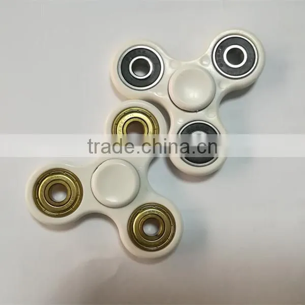 Hybrid Si3n4 Ceramic Bearing Hand Spinner Fidget Toy White Color ABS Mold PLASTIC Holder With Gold Bearing 608zz photo-4