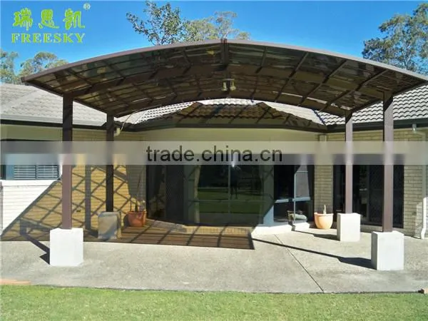 Aluminum Carport Parking Shed Metal Car Canopy With Polycarbonate Arched Roof photo-5