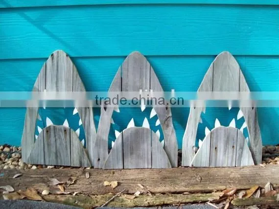Rustic Wooden Shark Wall Art photo-3