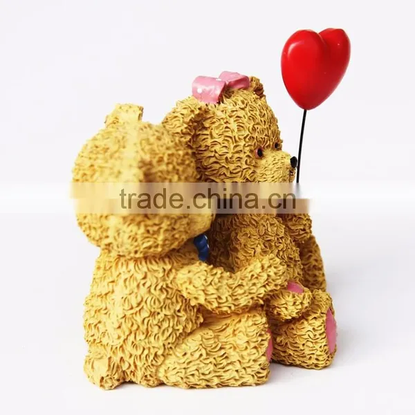 Custom Small Resin Couple Teddy Bear Figurines photo-4