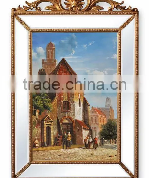 Antique Solid Wood Frame Handmade Flowers Painting photo-4