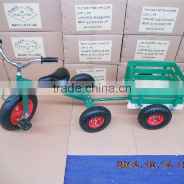 Outdoor Toy/children Ride on Tricycle Toy TC1803F Red Trailer, Pneumatic Wheel photo-2