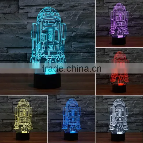 7 Color Change 3D Illusion Led Lamp Touch Switch Table Lamp LED Night Light for Decoration photo-2