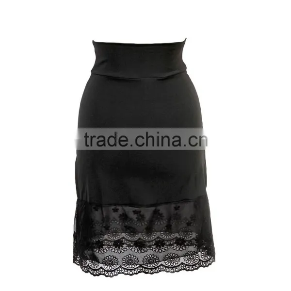 Wide Foldable Waistband Poly/spandex A Line Skirts 4 Wearing Ways Lace Trim Embroidered Skirt Extender photo-2