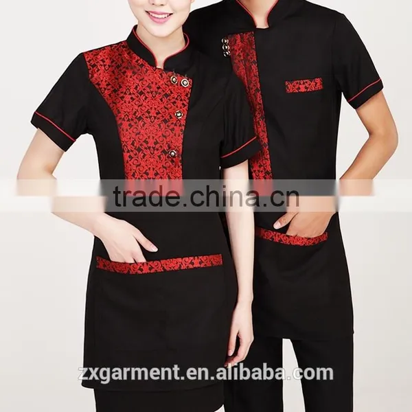 OEM New Design Chinese Hotel Restaurant Uniform Waiter Waitress Uniform photo-3