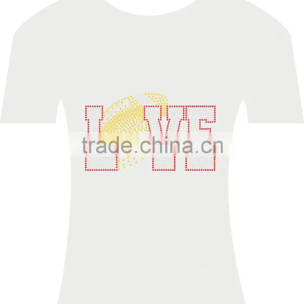 Hot Fix Popolar Custom Love Sports Rhinestone Transfer Design photo-3