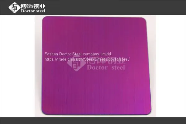 Hot Sale 304 Purple HL Decorative Stainless Steel Sheet photo-4
