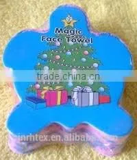100% Combed Cotton Compressed Christmas Hand Towels photo-2