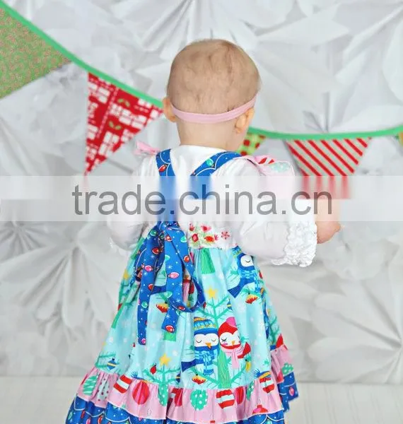 Baby Girl Christmas Dress Kids Reindeer Printed Flutter Sleeve Dress photo-4