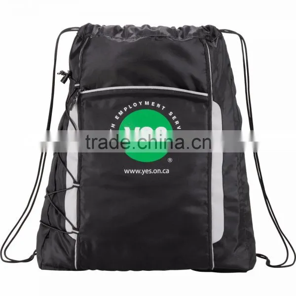 ShockWave Drawstring Backpack - Has Open Main Compartment With Cinch Top and 5" Gusset and Comes With Your Logo. photo-2