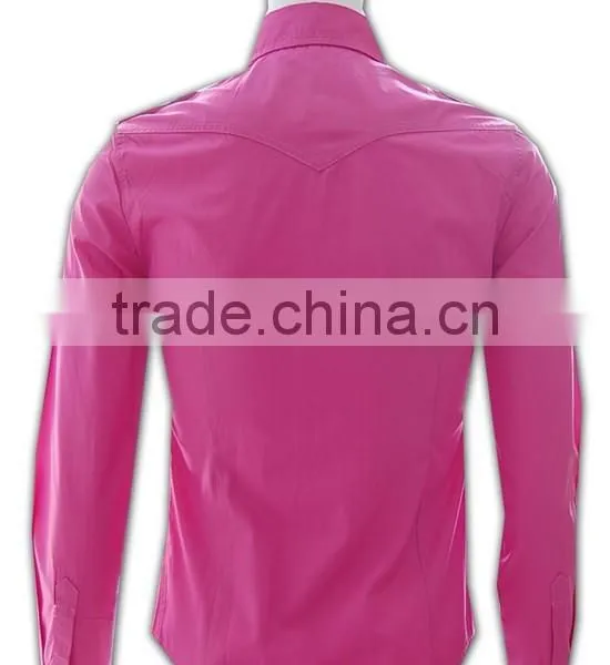 100% Cotton Design China Made Popular Ladies Pink Color Dress Shirt photo-3