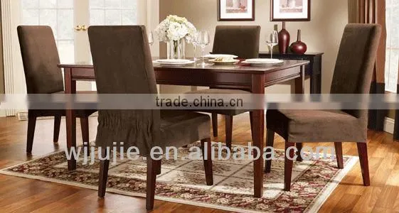 Stretch Suede Dining Room Chair Cover photo-5