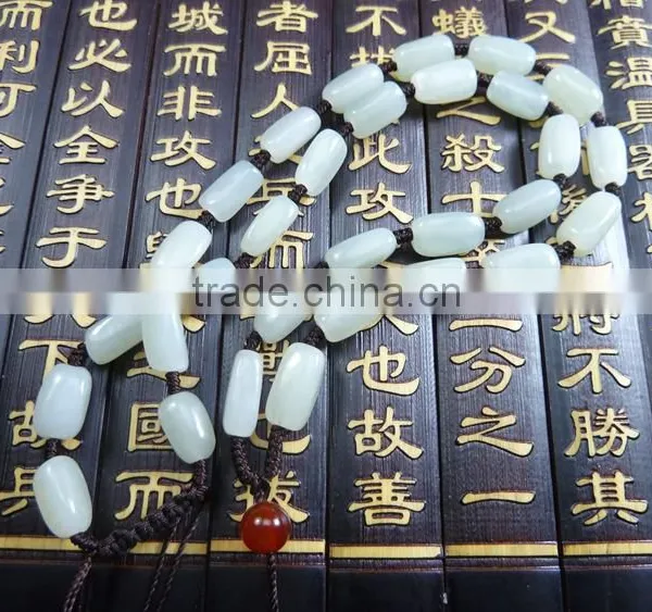 HEtian Jade Authentic Green Jade Seed Makings Handmade Necklace Jewels Jade Stone photo-2