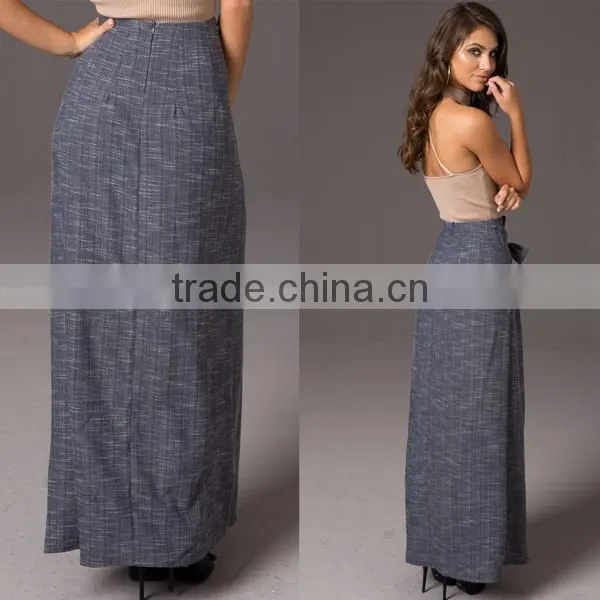 Charlotte Wrap Maxi Skirt In Navy photo-2
