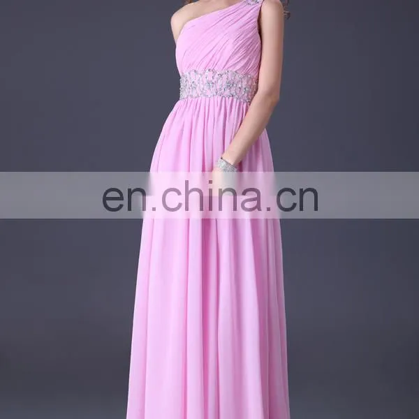 Grace Karin Latest Design One Shoulder Chiffon Ladies Long Evening Party Wear Gown CL3410-1# photo-2