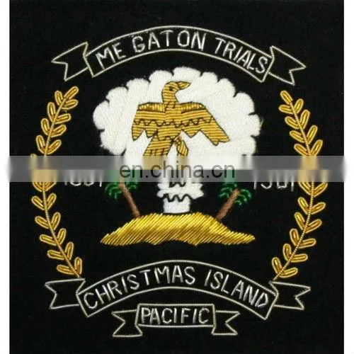 Bullion Wire Badges, Crests | Hand Embroidery Bullion Wire Badges | Military Bullion Badges | Hand Made Bullion Wire Badges
