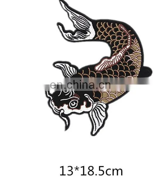 Chinese StyleHigh Quality Sequin Carp Patches/sequin Applique Carp Embroidery Patch in Stock for Accessories Hat, Bag, Clothes, photo-3