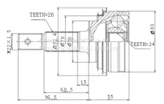 outer cv joint TO-002/Corolla 1.3  1.6 L 88-92 4 WD ,Camry 83-87, prizm 90-91ESI