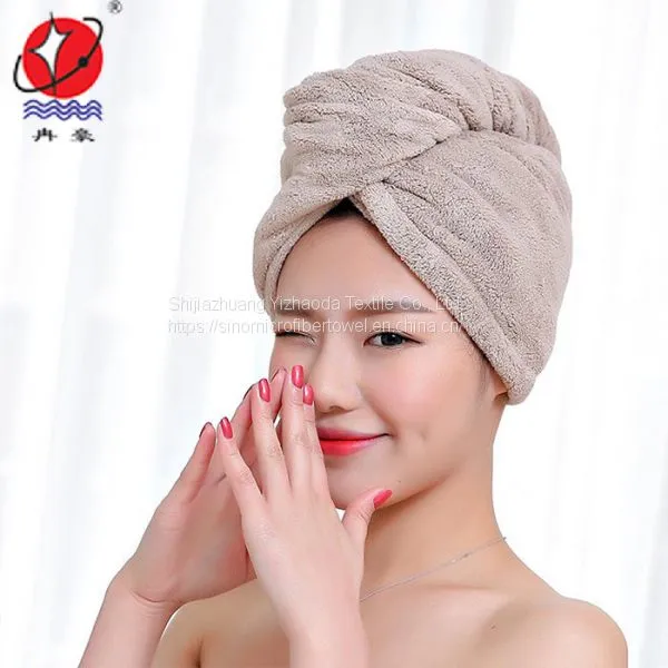 Microfiber Coral Fleece Hair Turban photo-5