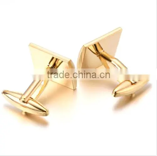 Promotional Gift Vintage Cufflinks for Mens Jewelry Shirt Cufflinks, Golden, Square photo-3