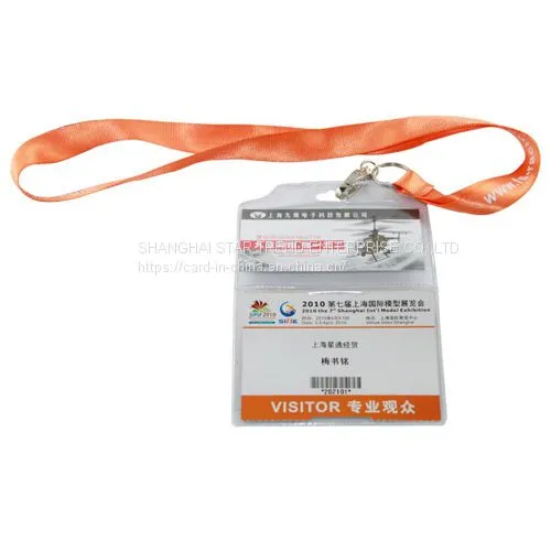 Printed Polyester Lanyards Attached on Card Holders and Card Pouches for Displaying ID Cards
