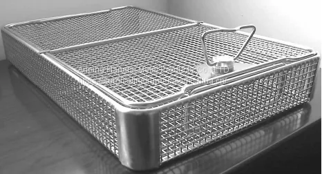 Screen Baskets Made of Perforated Plate Instrument Baskets With Wire Mesh Lids photo-3