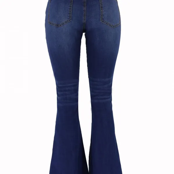 Low-rise Skinny Women's Flared Jeans Medium Wash Spot Women's Jeans photo-4