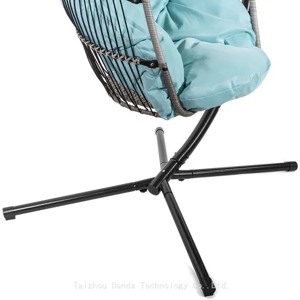 Durable Modern Outdoor Furniture Hanging Egg Swing Chair With Cushion PE Rattan Metal Frame Living Room Hotel Bedroom Courtyard photo-4