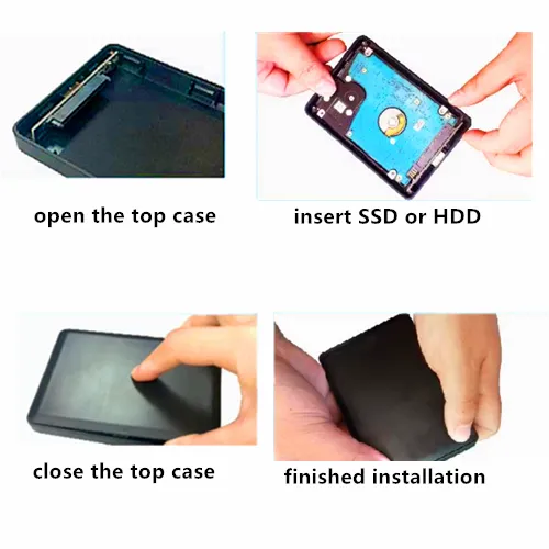Plastic 2.5 Inch USB3.0 Micro SSD Hard Disk Case Enclosure Hard Drives Case photo-2