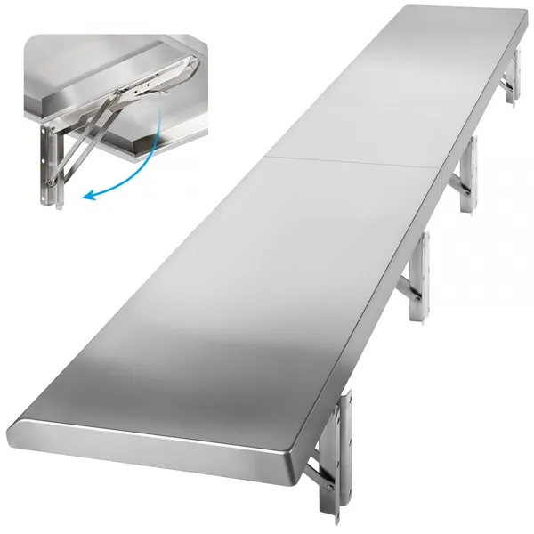 Concession Shelf 48” x 12”, Stainless Steel Folding Shelf Serving Food Stand for Drop Down Concession Serving Windows Visit the Toriexon Store