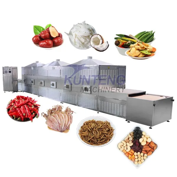 Sweet Potato Vegetable Tunnel Continuous Microwave Dryer Tableware Sterilisingn Equipment