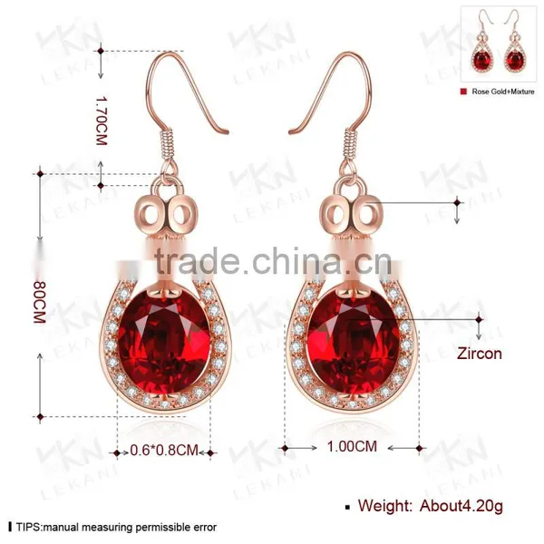 White Gold Plated Ruby Tack Shape Earring photo-4