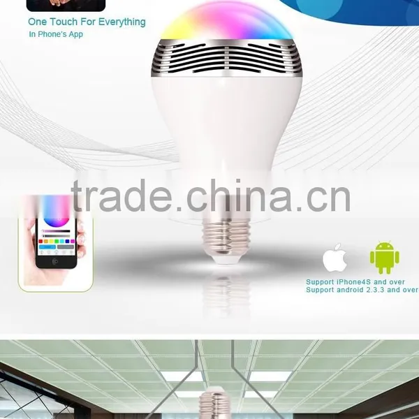 Android Iphone Compatible Smart Bulb Bluetooth Audio Speakers 3W E27 LED RGB Music Bulb Colorful Bluetooth Smart Led Light Bulb Quality Choice photo-4