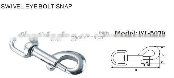 Baite Rigging Hardware Zinc Plated Swivel Bolt Snap HookStainless Steel Swivel Eye Bolt Solid Snap Hook Safety Snap Hook photo-3
