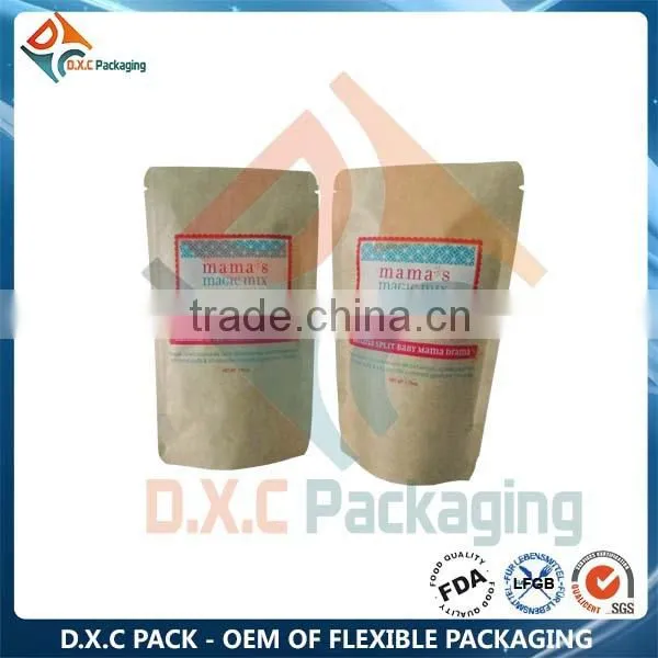 Zipper Top Kraft Paper Standing Up Food Pouch photo-5