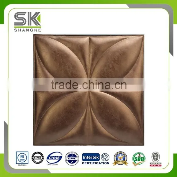 Graceful Embossing PU Leather 3D Wall Decorative Panels photo-5