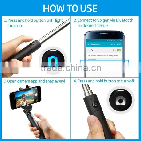 Wholesale Extendable Camera Tripod Handheld Colorful Wireless Monopod Bluetooth Selfie Stick With Bluetooth Shutter Button photo-5