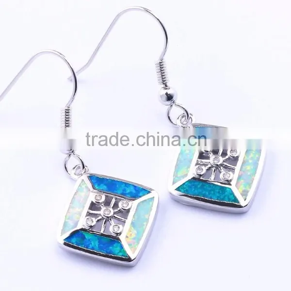 925 Sterling Silver Mluti Color Opal Inlay Gemstone Drop Earrings With Cubic Zircon photo-3