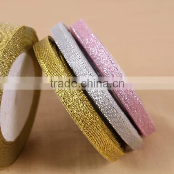 Wholesale Polyester Gold/Silver /pink Metallic Foil Ribbon photo-5