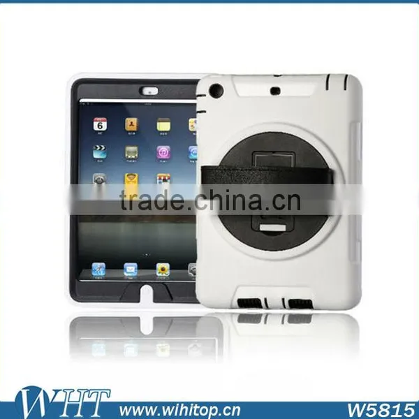 Genuine Leather Hand Strap Rotating 3 Layer Heavy Duty Hybrid Armor Case for IPad Mini 1 2 3, With Touchable Screen photo-2