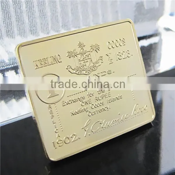 China Gold Bar Seller / Fake Gold Bar Manufacturer / High Quality 24K Gold Plated Gold Bar