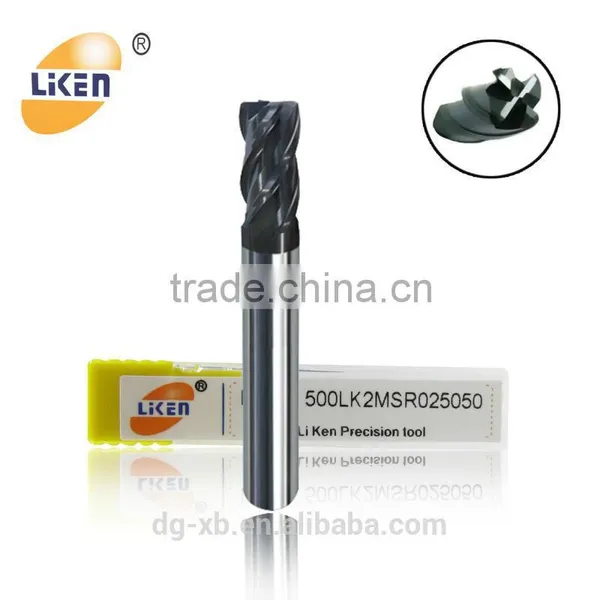 Solid Carbide Standard Size End Mills With Corner Radius, Carbide Cnc Cutting photo-3