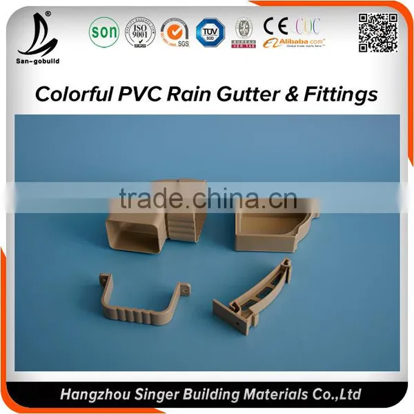 Hangzhou Factory PVC Rain Gutter, Plastic Material 5.2 Inch Rectangular Gutter photo-2