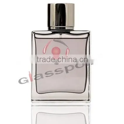 100ml Square Perfume Glass Bottle With Metal Cap, Costmetic Glass Bottle photo-2