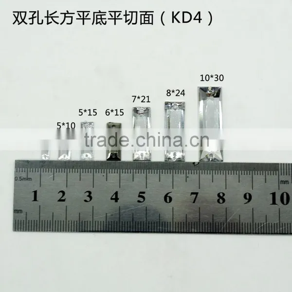 KD4 Baguette 6*15 7*21 8*24 Flat Back Sew on Acrylic Rhinestones for Fashion Decoration, Craft Making, Garment Bags Accessories photo-2