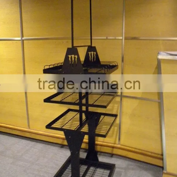 Floor Standing Metal Wire Mesh Retail Bottle Display Racks photo-2