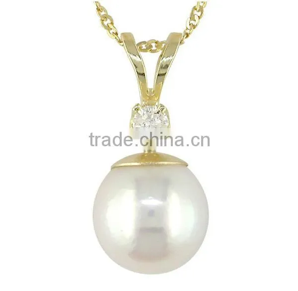 18k Gold Plating Pearl 925 Sterling Silver Necklace Jewelry