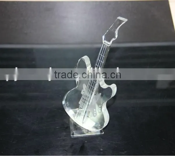 Hot Sale Crystal Glass Guitar for Gift & Decoration photo-2