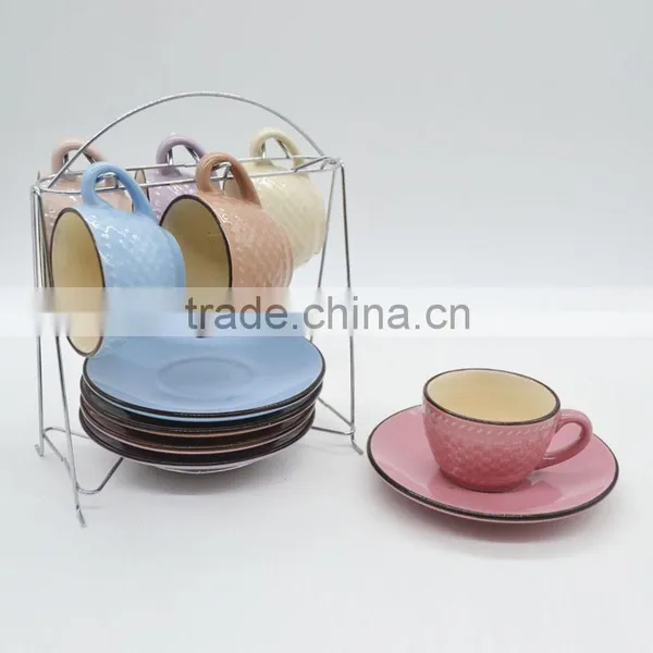 English Ceramic Tea Cup and Saucers (6 Set)