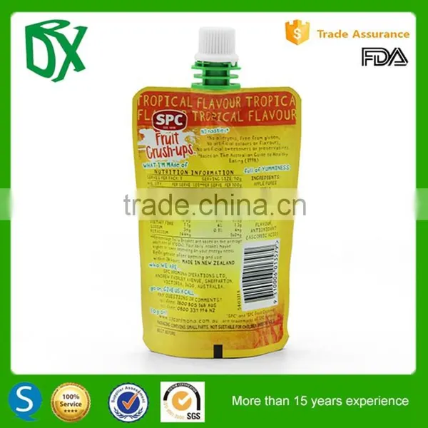Website Reusable Disposable Translucent Flexible Frozen Plastic Stand up Spout Juice Bags photo-2